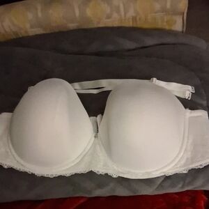 Torrid Strapless White Lace Underwire Bra